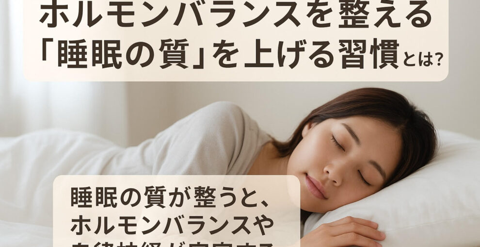 ホルモンバランスを整える「睡眠の質」を上げる習慣とは？