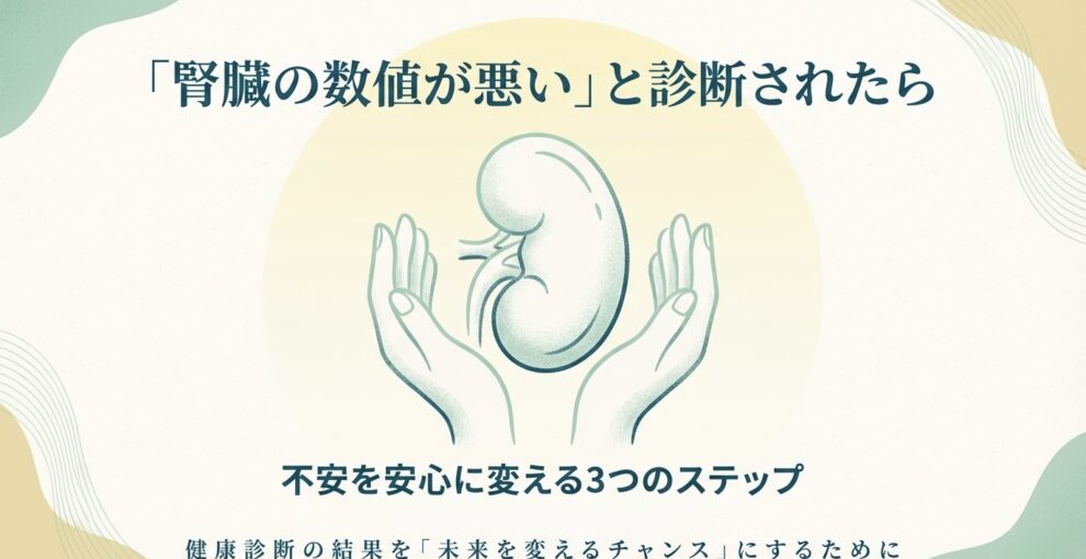 「腎臓の数値が悪い」と診断されたら。不安を安心に変える3つのステップ